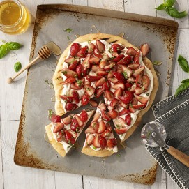 Reddi-wip® Grilled Strawberry and Basil Dessert Pizza