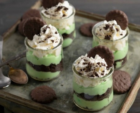 Grasshopper Pudding Parfaits