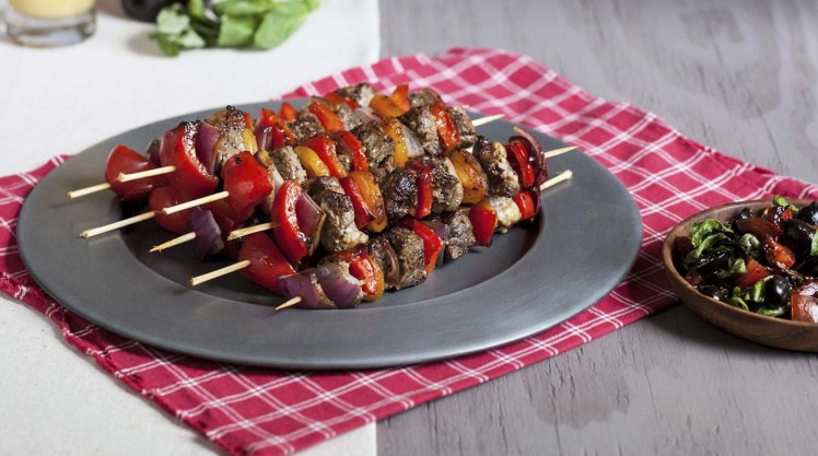 McCormick® Montreal Steak Skewers with Tomato Olive Relish